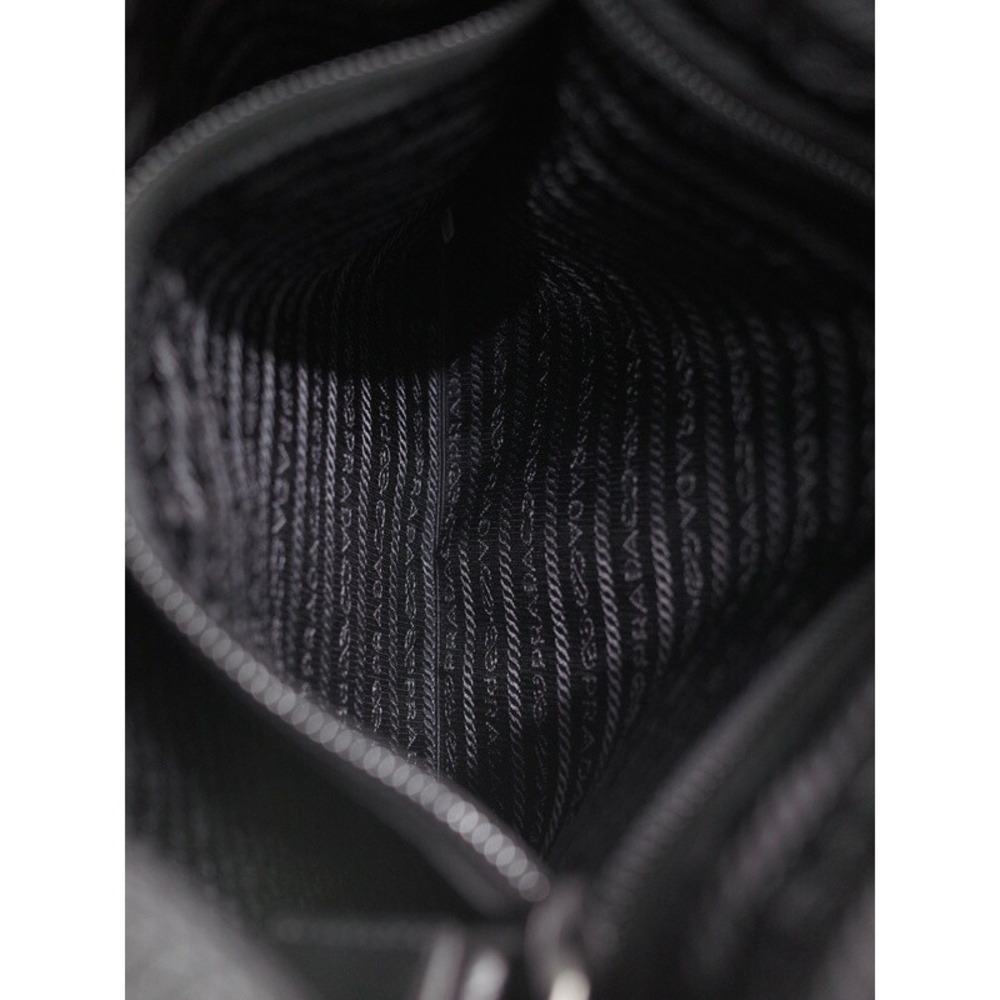 Prada messenger leather saffiano Crossbody bag Black Tessuto - Picture 8 of 9